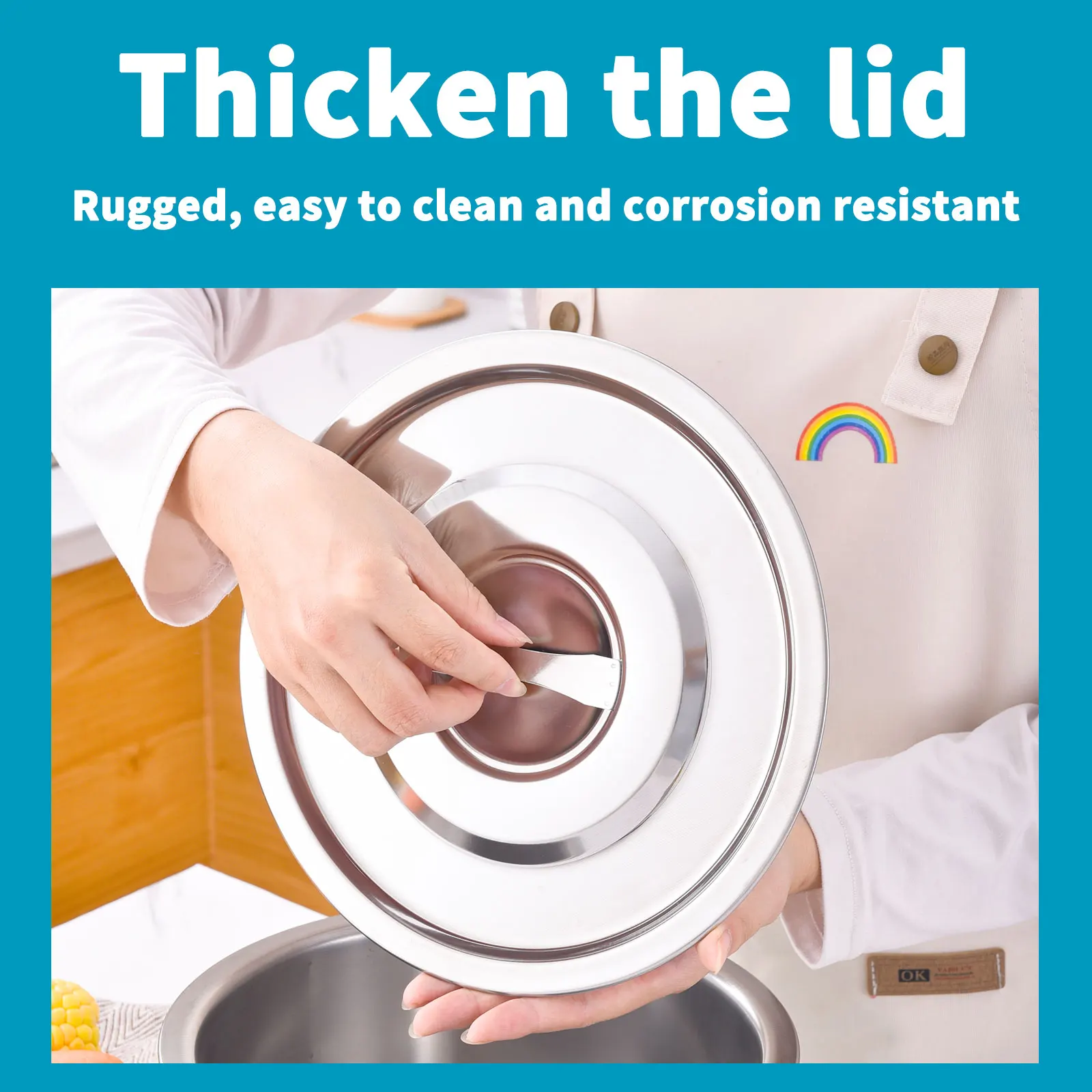 Premium Non Stick Cookware Pots 410 Stainless Steel 5 Piece Paint Polishing Cooking Pot Set With Handle