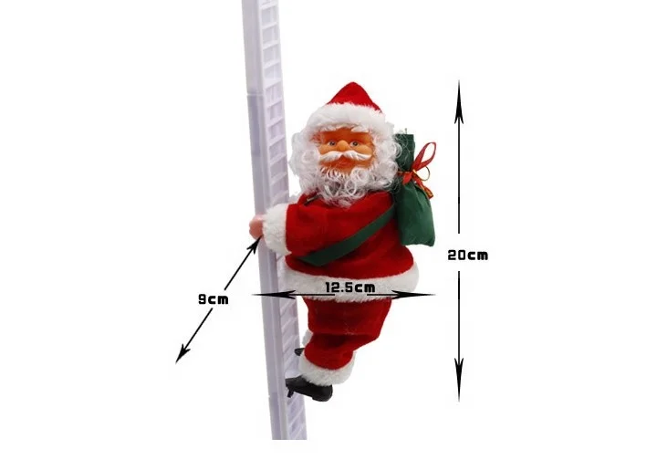 Santa Claus Climbing Ladder Jingle Bells Electric Toy Christmas Decoration Kids Gift