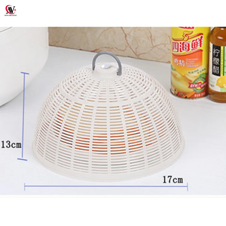 low price pp plastic round table cover with handle for kitchen food cover basket