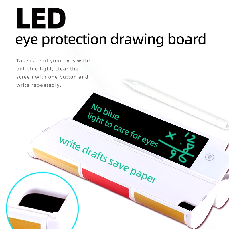 Custom School 6.5Inch 360 Change One Key Delete Surface Unicorn Pencil Case With Lcd Writing Tablet Kids