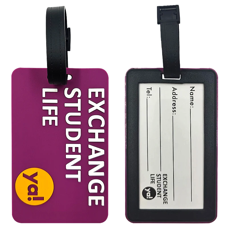 Custom Logo 3D Soft Silicone Luggage Tag/ Rubber Bag Tag/ Pvc Blank Luggage Tag