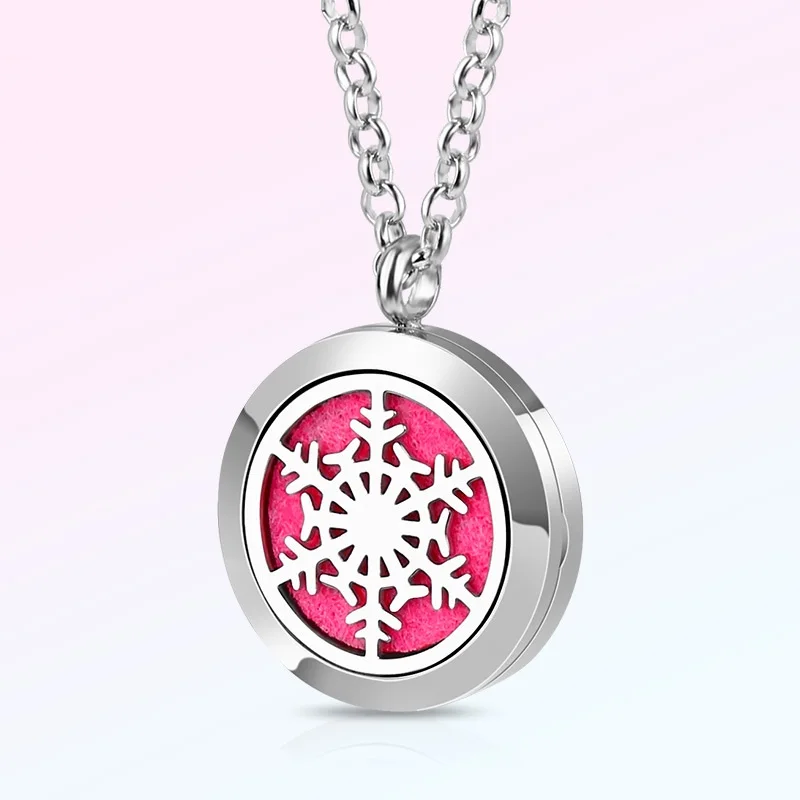 Stainless Steel Non Fade Aromatherapy Jewelry Essential Oil Diffuser Perfume Locket Pendant Heart-Shaped Titanium Steel Necklace