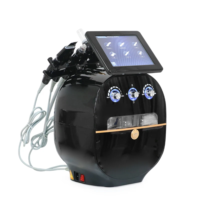 Portable 6 in 1 hydrofacials diamond microdermabrasion small bubble h2o2 aqua peel hydra beauty machine