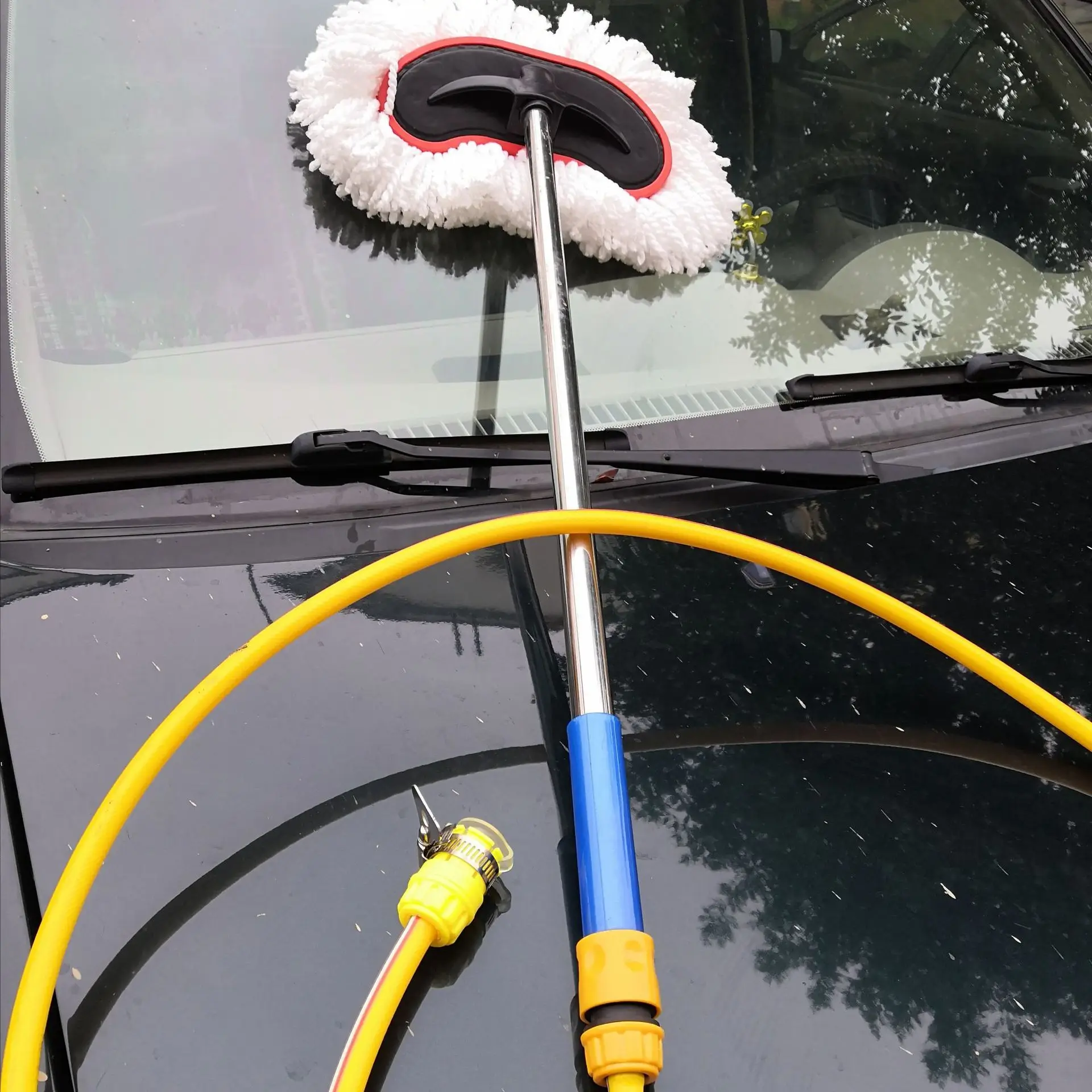 Flow water car wash mop brush floor mop