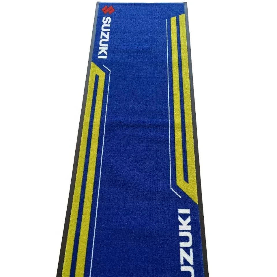 Nylon Custom Cheap Waterproof TPE Backed Printed Logo Racing Indoor Outdoor Motorcycle Carpet Motor Floor Mats
