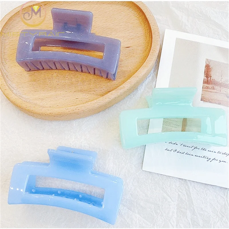 Большая прозрачная акриловая шпилька для волос в Корейском стиле ins, темпераментная пластина, желе для волос, квадратные заколки для волос