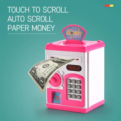 Kouyikou 2025  popular Kid atm toy Smart House Fingerprint piggy bank Cartoon Fingerprint Bank Toys Money Box Toy Piggy Bank