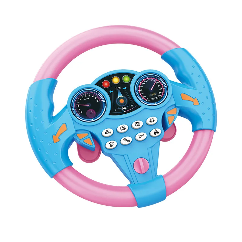 Simulate Driving Car Copilot Steering Wheel Electric Baby Toys with Sound Kids Musical Educational Stroller Driving Vocal Toys