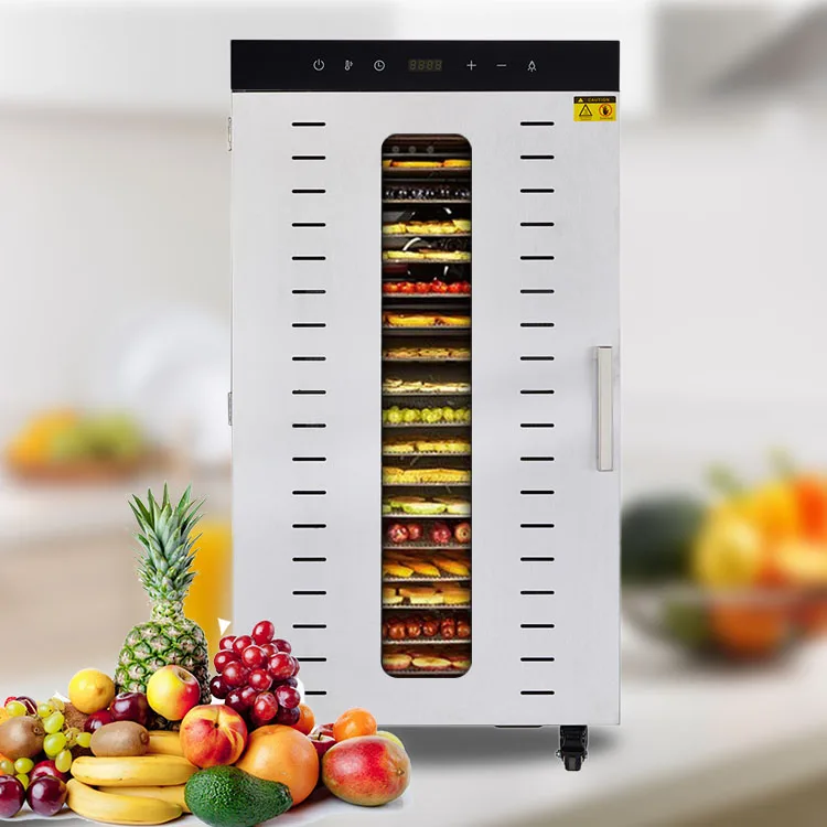 Commercial 24 Trays Stainless Steel Grain Dehydrator Machine Hot Air Fruit Dryer Dehydrator
