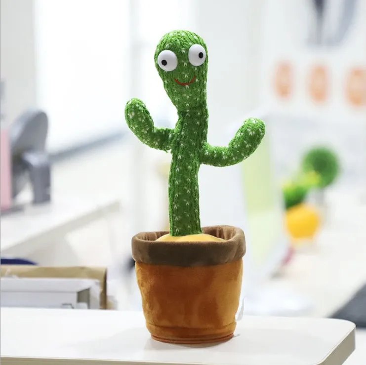 Wholesales Hot Selling Singing Dancing Saxophone Cactus Plush Toys Recording Toy Electric Dancing Cactus