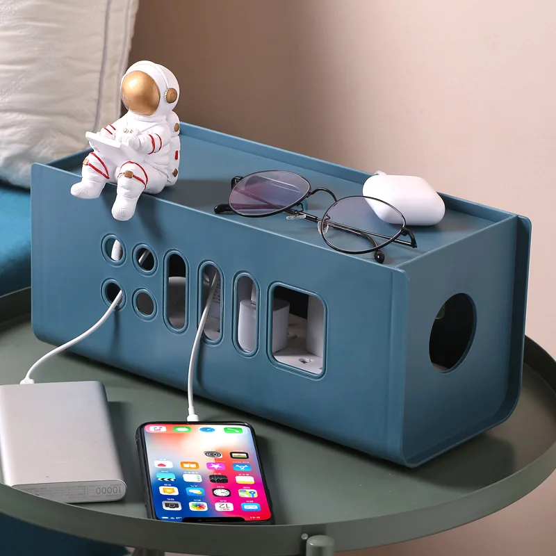 Cable Management Organizer Box Wires Concealer Holder for Desk Home Kitchen TV Computer Cover Hide Tidy Surge Protector Power