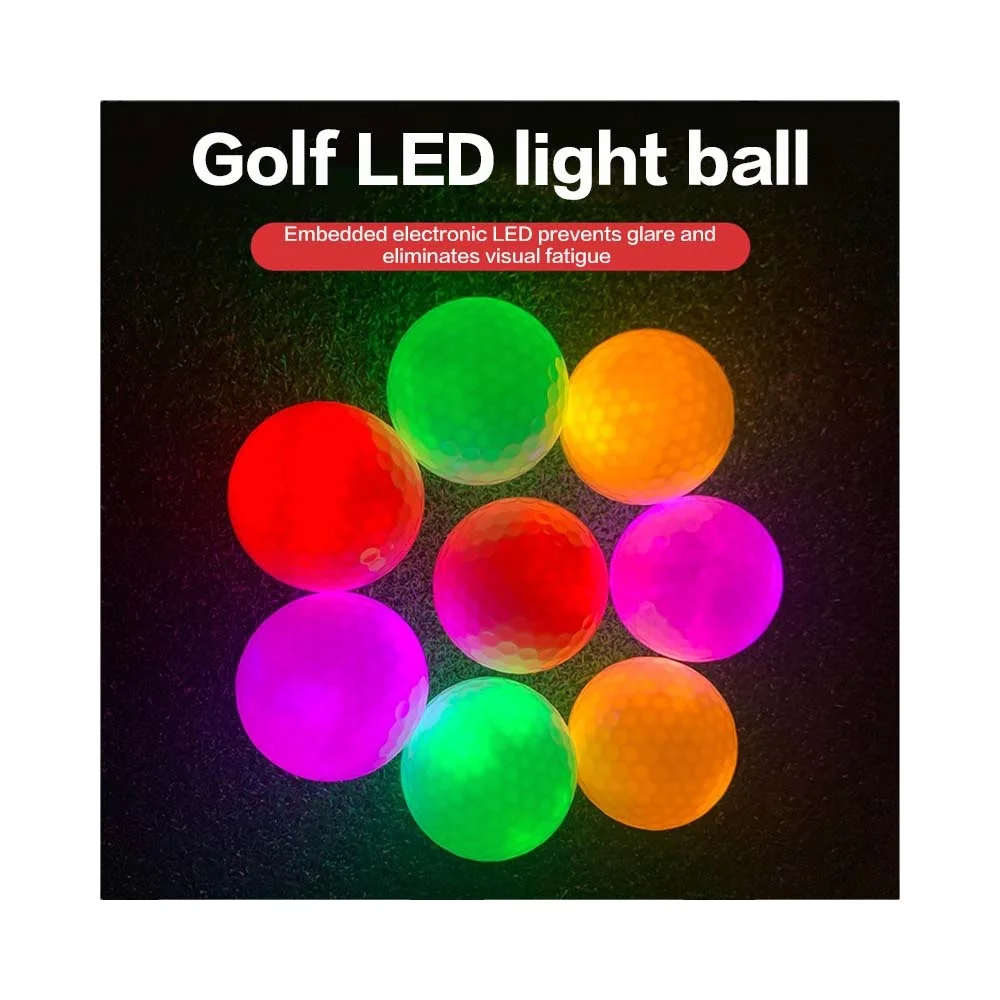 Golf Balls Night LED Light-up Flashing Long Life Throw Reusable Luminous Night Electronic Golf Ball for Dark Night Golf Balls