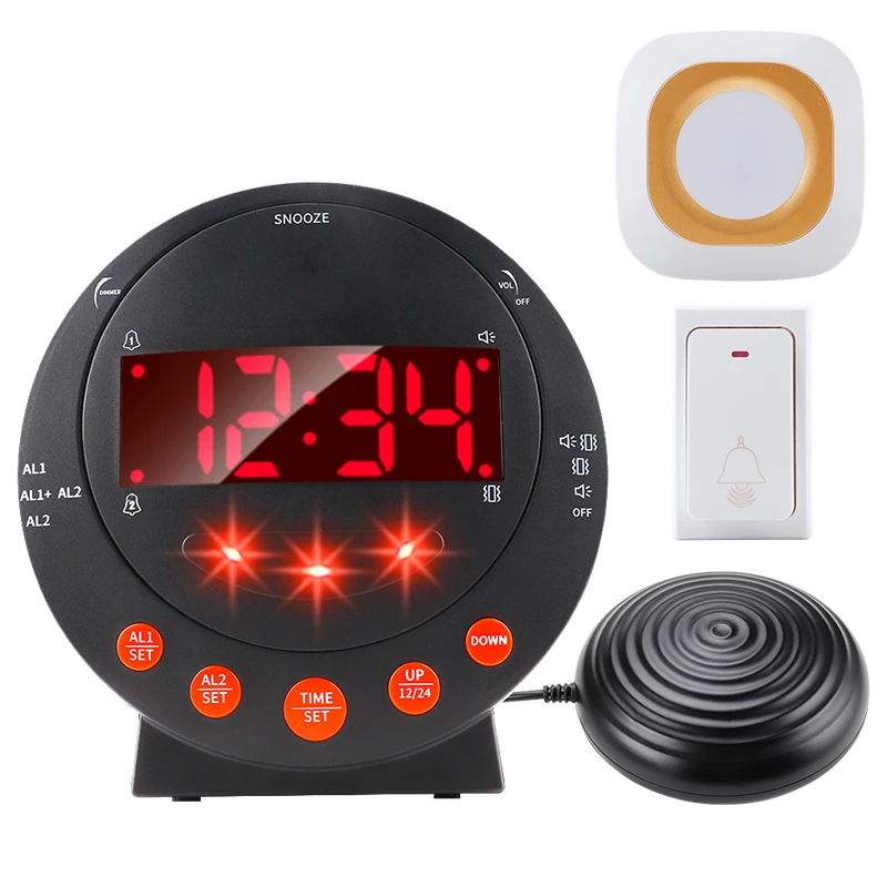 Clocks Deaf Vibrator Hot Selling Powerful With Pad Pillow Lcd Arm Band Vibrating Ring Digital Vibration Alarm Clock