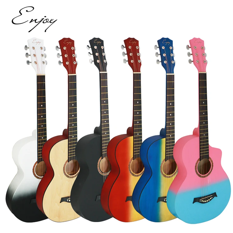 chinese factory guitar acoustic 38inch basswood colorful acoustic guitars