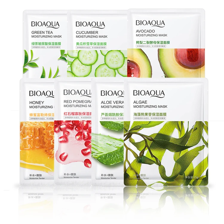  Лицевая маска для лица BIOAQUA mascarillas частная торговая марка натуральные растения фрукты косметическая уход за кожей увлажняющая шелковая