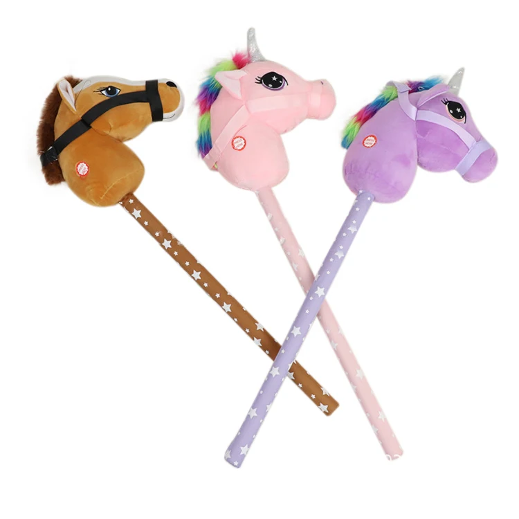 Educational Toys Hobby Horse Stick Stuffed Animal Plush Hobby Horse for Kids