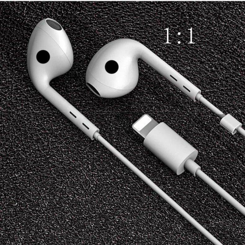 
Factory Wholesale 8Pin wired handsfree auriculares headphone earbuds with BT For iPhone 11 12 7 earpod for Light-ning earphones 