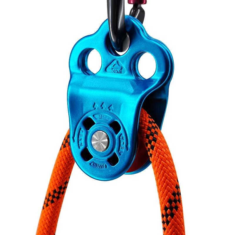 Factory Wholesale Free Customized 30Kn Aluminum Pulley Zip Line Rescue Climbing Caving Rigging Hauling Arborist