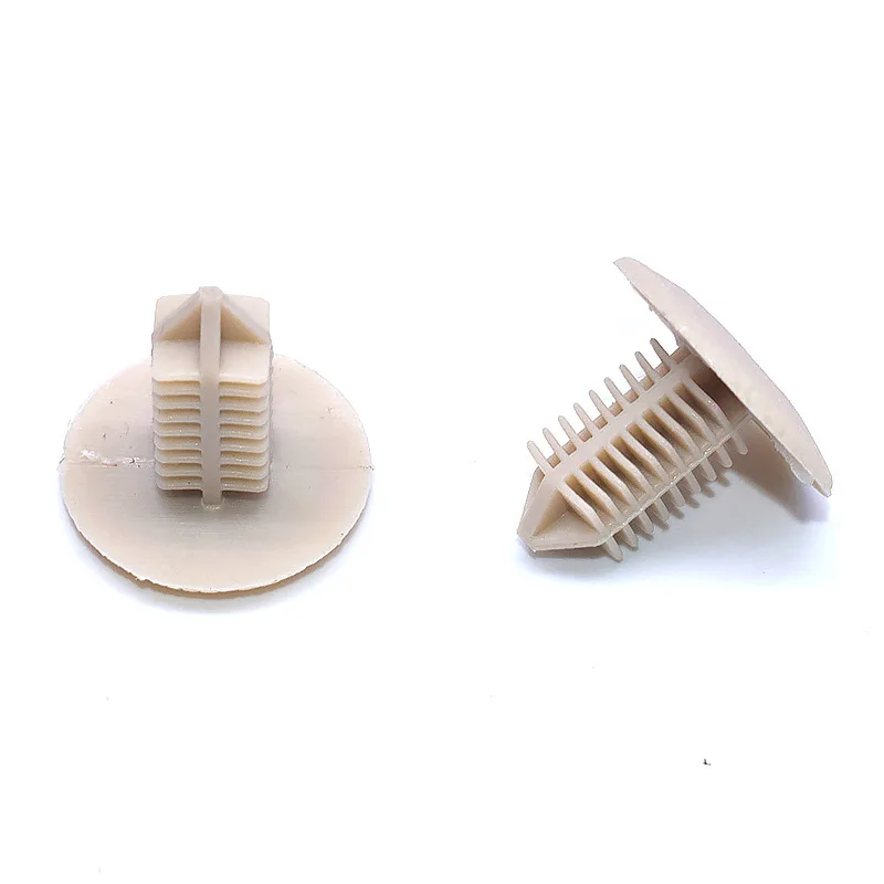 Nylon square hole beige tree clip rivet decoration bumper fastener plastic clip
