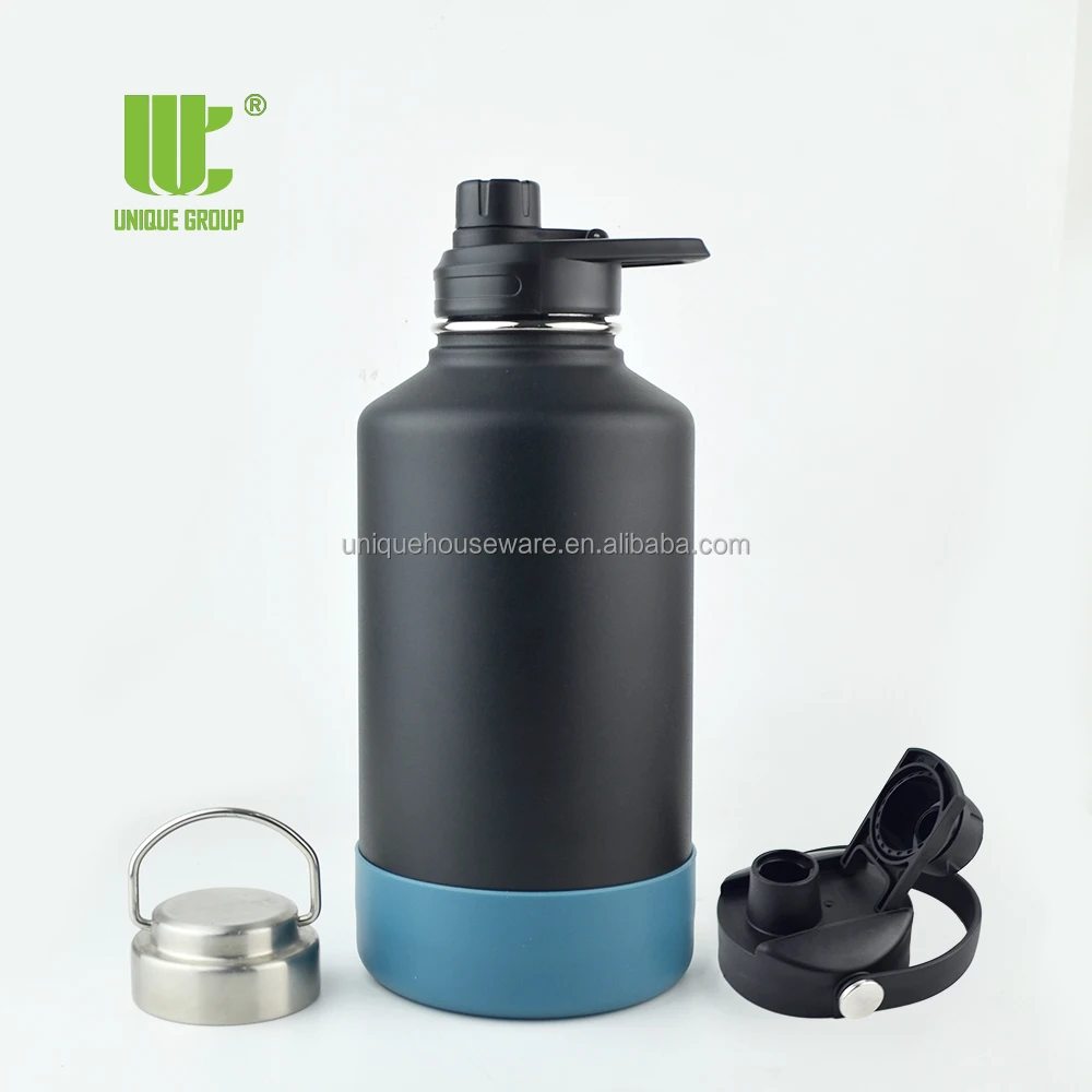 Water Bottle Vacuum Insulated Beer Growler Leak Proof Stainless Steel Wide Mouth 64 Oz Minimalist Vacuum Flasks & Thermoses