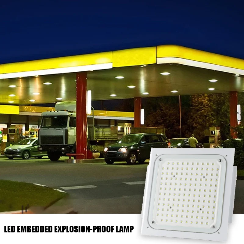 100W-250W High Brightness IP65 Waterproof Aluminum LED Explosion Proof Light Petrol Gas Station Canopy Lamps Warehouse Landscape