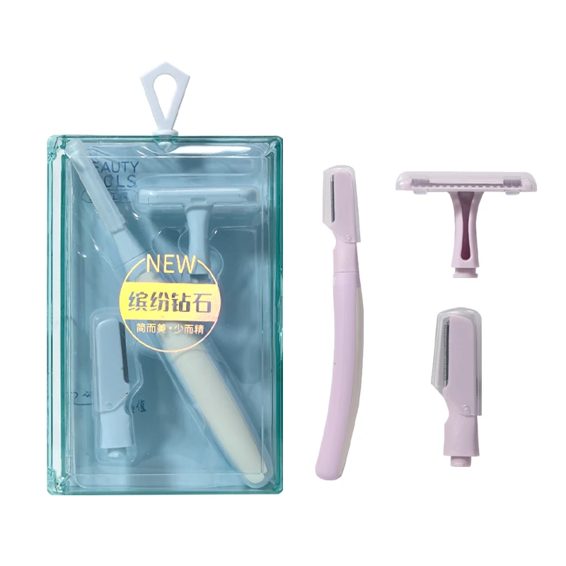 LMLTOP 2 In 1 Eyebrow Razor With Shaving Razor Set SY331 Face Body Hair Remover Eyebrow Razor With Women Shaving Knife