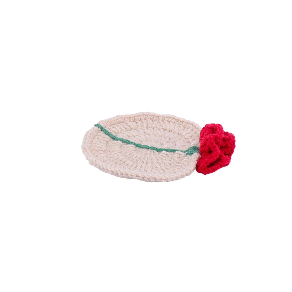 Creative Art Handmade Crochet Tea Cup Mat Christmas Cartoon Santa Claus Snowflake Knit Rose Flower Tulip Coffee Insulation Mat