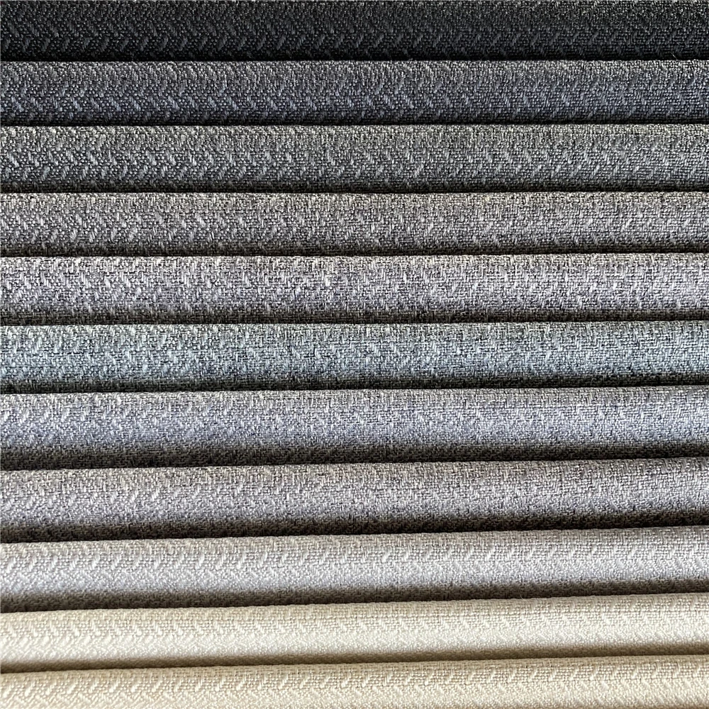 100% Polyester Imitated Linen Textile Upholstery Sofa Fabric Wheatear Linen Look Woven Stripes Design Plain Style