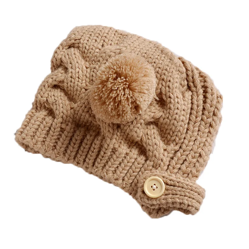 Baby Winter Cute Pompom Knit Hat Newborn Infant Toddler Crochet Ear Flap Beanie Hat