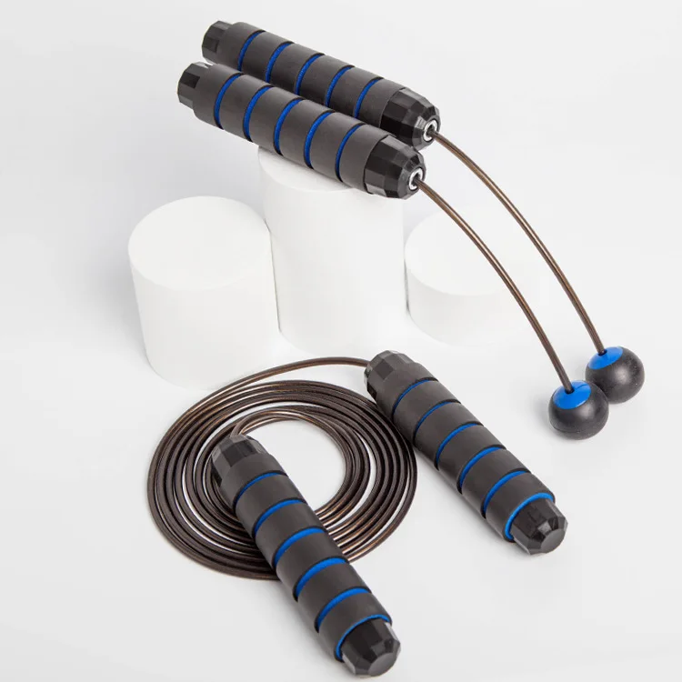 Custom Exercise Gym Workout Training Fitness Heavy Steel Cable Wire Bearing Weighted Skipping Rope