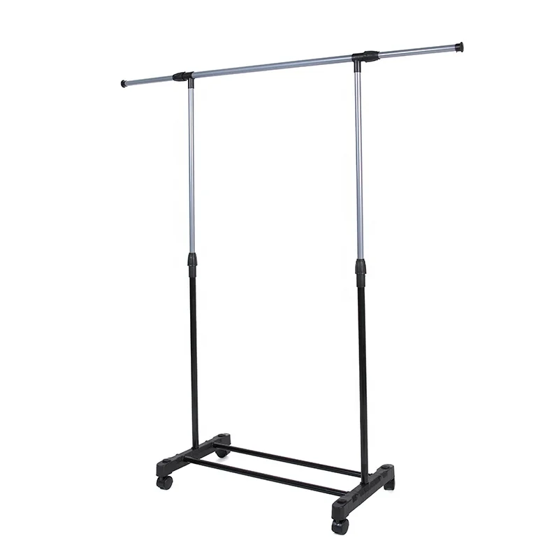 Rolling Clothes Rack Garment Rack With Wheels Single Rail Clothes Rack