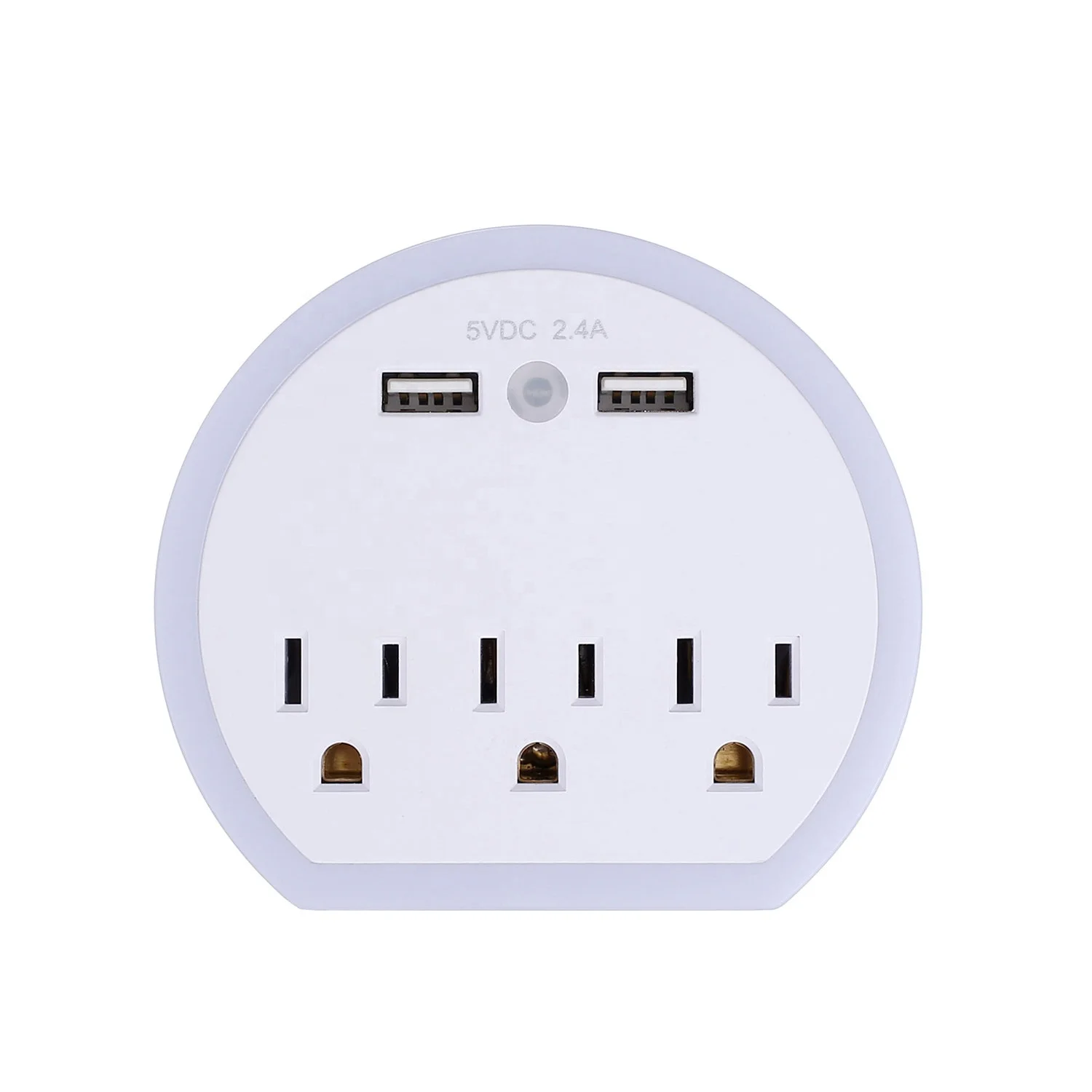 
multi-function wall plug with night light usb wall charger outlet extender 