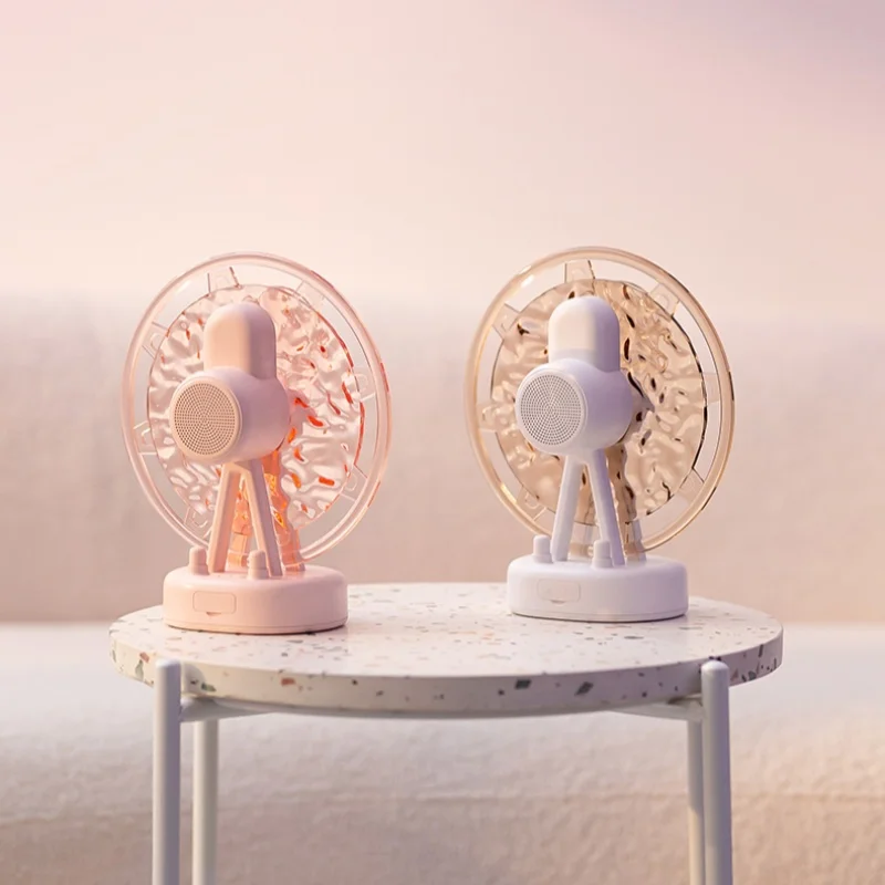 Romantic Ferris Wheel Sleep Aid Music Speaker Lamp 2000mAh Rechargeable Water Ripple Projector Night Light Mini Speaker Lamp