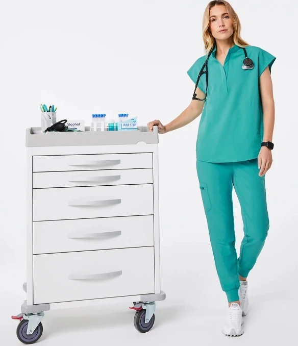 Set of Unisex Woven Medical Scrub Suits Short Sleeve Nurse and Doctor Uniforms OEM Printed Surgical Clothing for Hospitals