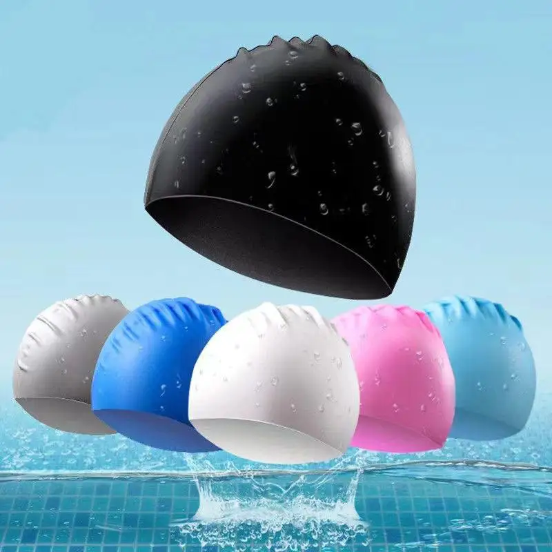 fashion multicolor swimming hat silicone material water sports silicone swimming cap for children