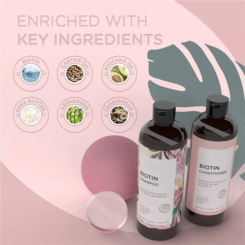 Private Label Best Hair Care Growth Product Biotin Collagen Shampoo and Conditioner Set for Hair 500ml