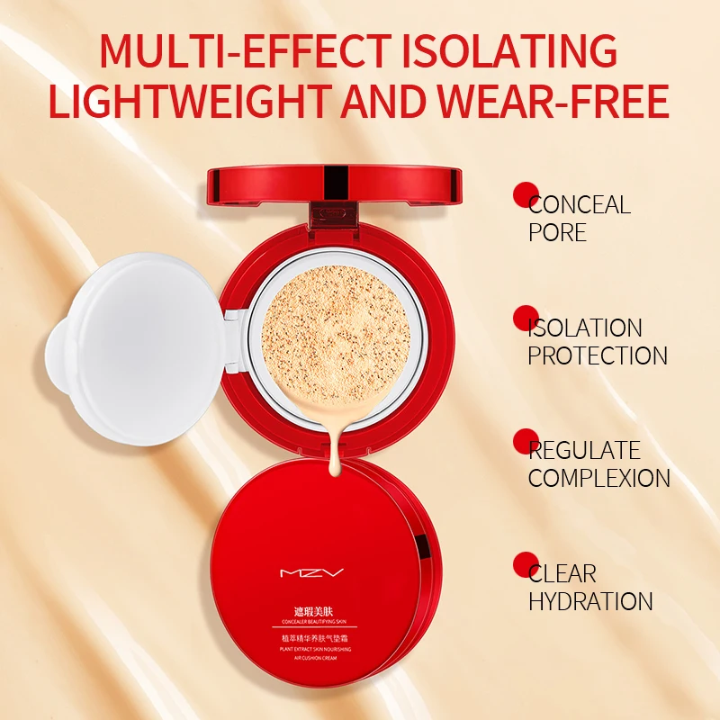 Wholesale OEM Gift Plant Extract Essence Air Cushion BB Cream Skin-Friendly Care Hydrating Foundation Compact Set Makeup