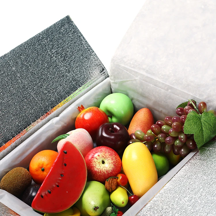 silver custom 100% biodegradable wool box liner thermal insulated bubble mailer for cold chain shipping