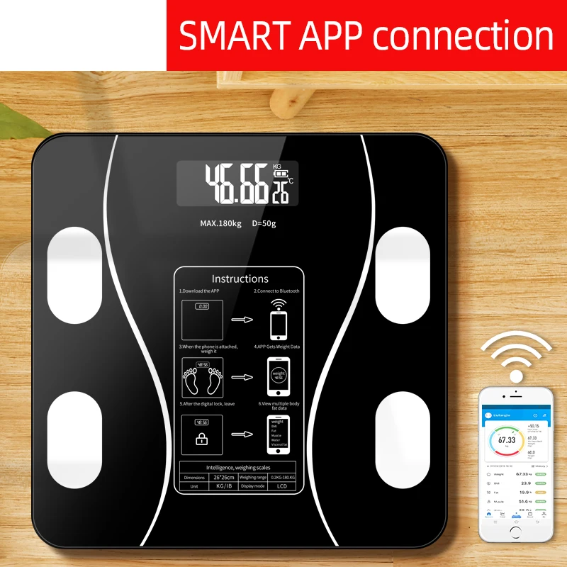 Умные беспроводные весы для тела закаленное стекло личного здоровья электронные бытовые медицинские устройства