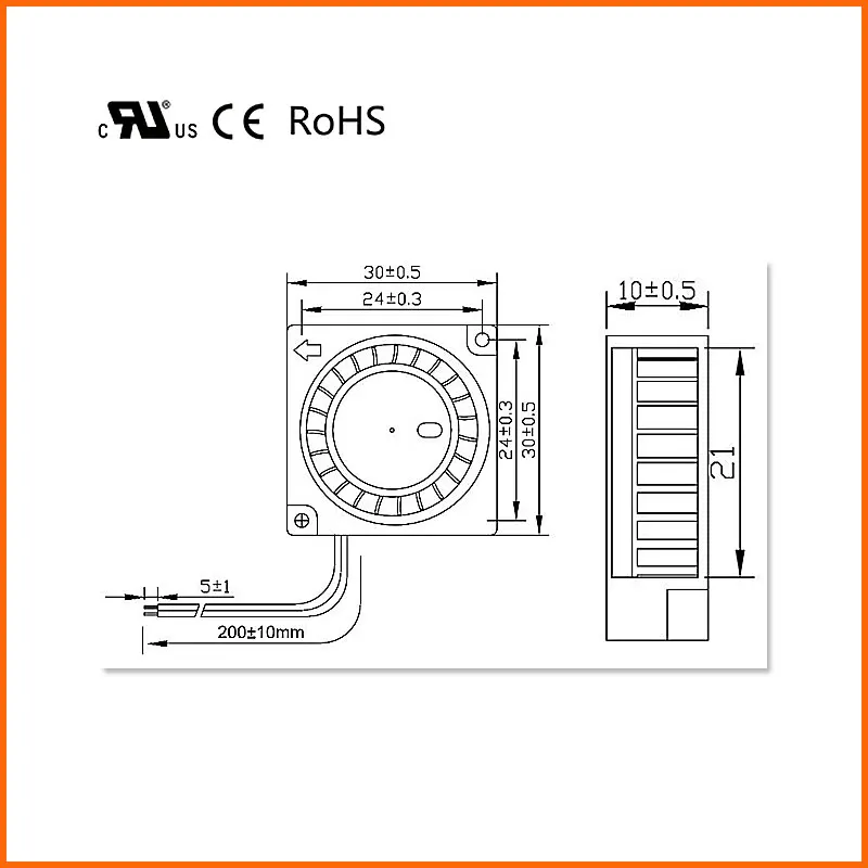3010 Micro Blower 30x30x10mm 30mm Centrifugal Fan