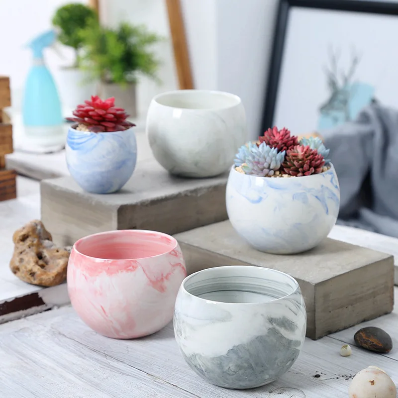 Nordic Creative Simple Succulent Ceramic Flowerpot Desktop Potted Flower Utensil Home Decoration Flowerpot Wholesale