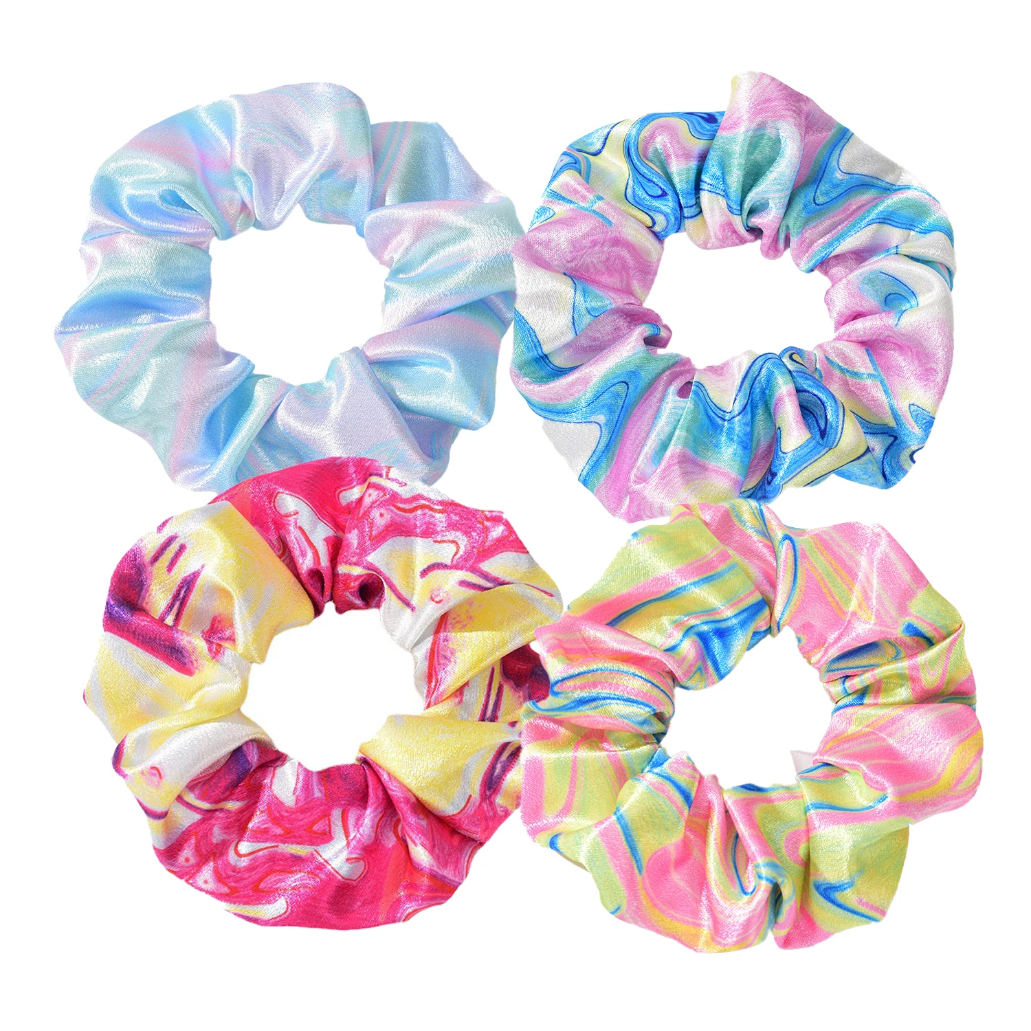 Colorful Printing Scrunchies Soft Elastic Hair Ties for Women Teenage Girls Ponytail Holders