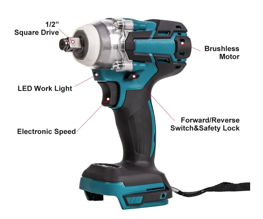 High Quality Powerful 20V Brushes Electric Battery Cordless Impact Wrench