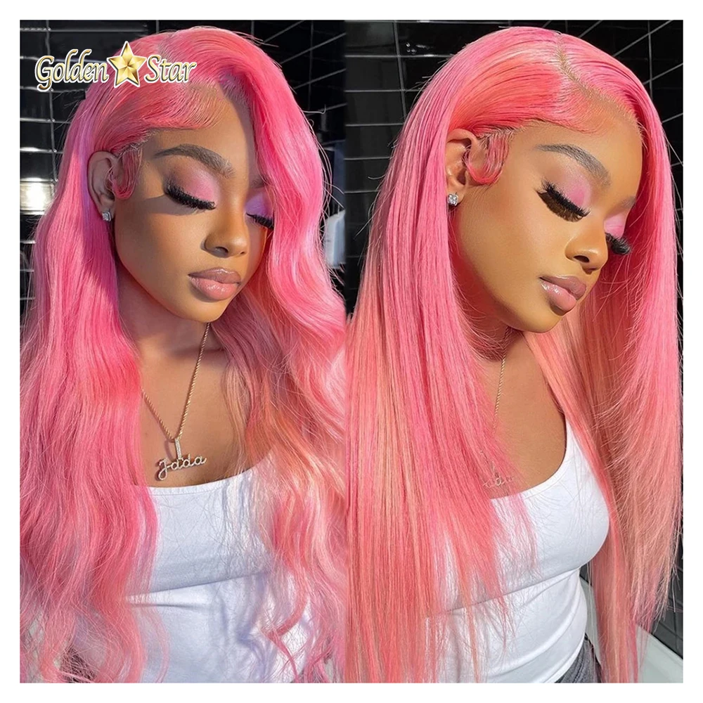 GD Wholesale Pink Headband Wigs Human Hair For Black Women,Remy Hair Custom Color Headband Wigs,Body Human Hair Headband Wigs