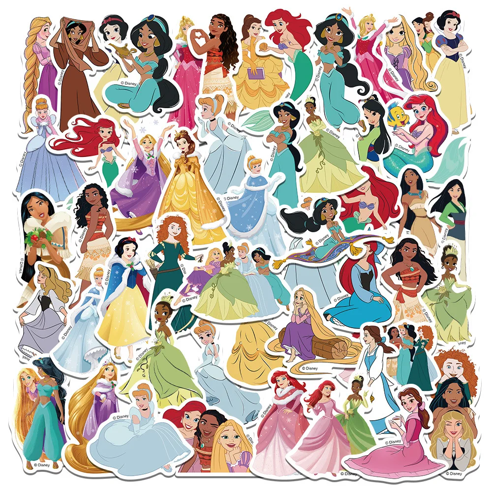 50PCS Fairy tale elsa and anna sweet girly mixed cute princess cartoon stickers