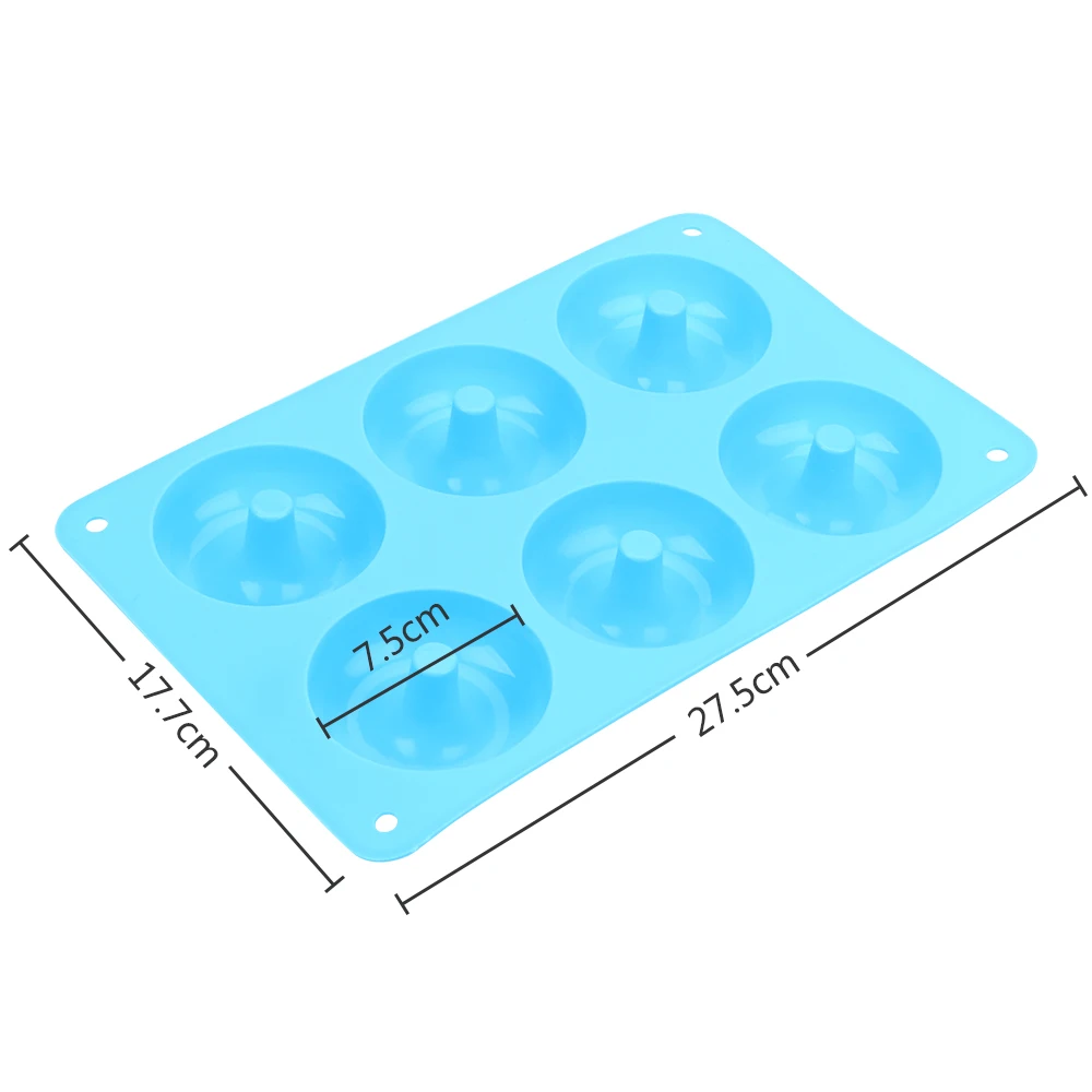 6-Cavity Donut Mould DIY Cake Silicone Mold Kitchen Tool Chocolate Biscuit Cake Mold Non-Stick Candy 3D Mold Silicone