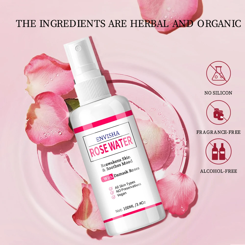 Korean Face Rose Water Toner Vegan Soothing Facial Skin Care Toner Spray for Women