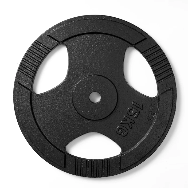 Gym Metal Weight Plate Commercial Use High Quality Weight Lifting Fitness 3-Grip Cast Iron Weight Plates