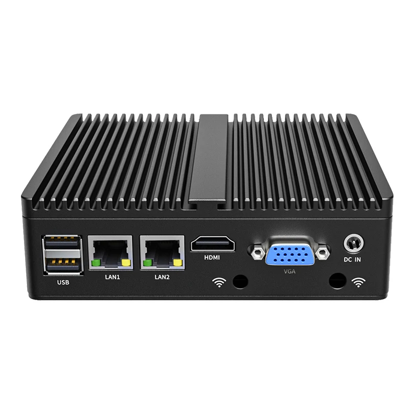 Fanless Box Home Router Firewall PC N2840 J1900 J4125 I3 4005U with 2NIC 2COM RS232 RS485 Applied in Firewalls, Network Servers