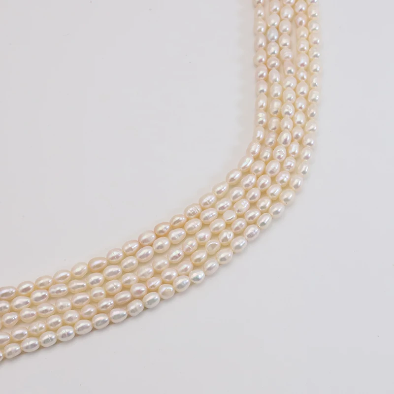65pcs/Lot 3-4mm Beige White Natural Freshwater Pearls Diy Jewelry Making Necklace Bracelet Earrings Accessories